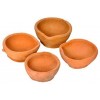Vexclusive Handmade Indian Traditional Pooja Earthen Clay/Terracotta Oil Lamp - Diya Lamp (Pack Of 21)