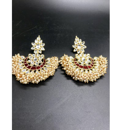 Chand bali with cluster pearls