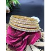 Zircon Diamond Gold Plated Bangles for Women and Girls Pack of 4 size 2.4