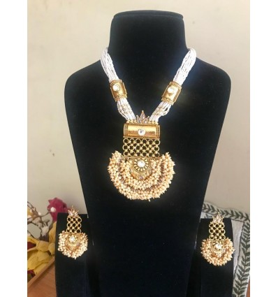 Polki kundan cluster pearl Traditional Designer Necklace for Women/Girls