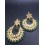 Kundan chand bali in green beads