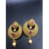 Ruby chand bali in golden beads for Women/Girls
