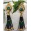 Peacock earrings blue and green