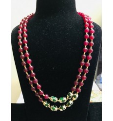  Real Ruby Onyx Stone Beads Necklace for Women and Girls