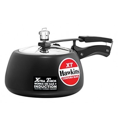 Hawkins Contura Hard Anodized Induction Compatible Extra Thick Base Pressure Cooker, Black, 3L