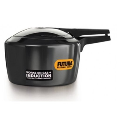 Futura Hawkins 3-Litre Hard Anodized Induction Compatible Pressure Cooker, Small, Black