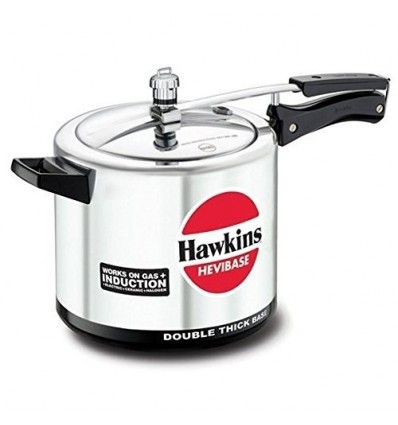 Hawkins Hevibase IH65 6.5-Litre Induction Pressure Cooker, Small, Silver