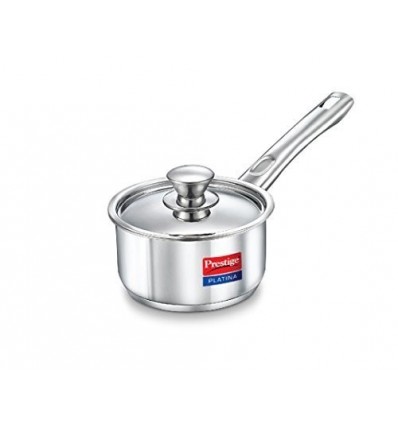 Prestige Platina Induction Base Stainless Steel Sauce Pan, 180mm/2 Litres, Me...